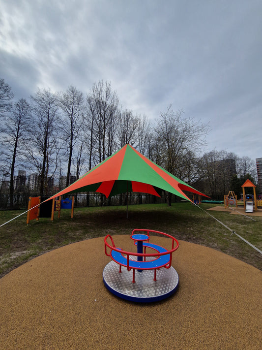 Zvaigznes telts 50 m² — divkrāsu